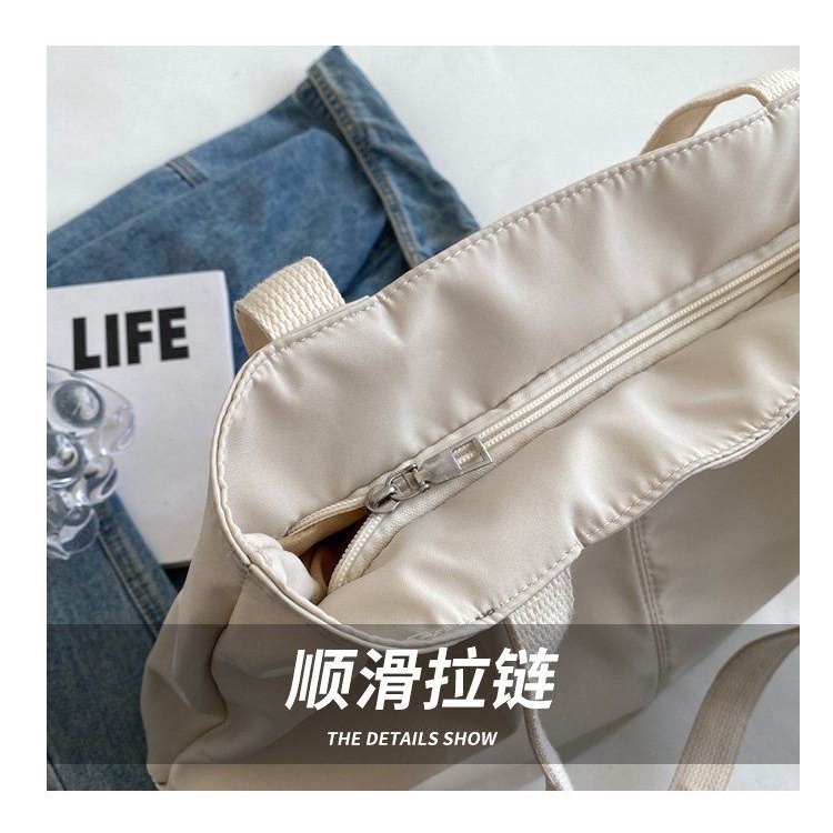 Túi Tote Đeo Vai Bằng Vải Bạt Sức Chứa Lớn 34X33CM Cho Nữ