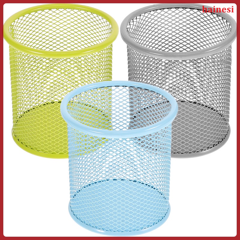 Set 3 Giá Đỡ Cọ Trang Điểm Bằng Kim Loại Tiện Dụng Cho Học Sinh / Văn Phòng