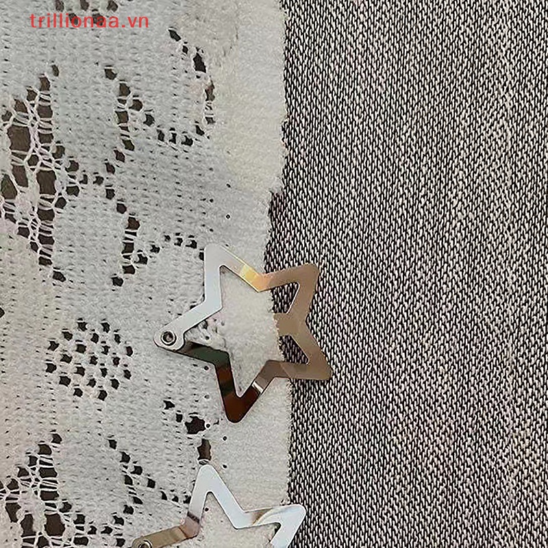 Set 5 Kẹp Tóc Hình Ngôi Sao Màu Bạc Thời Trang Cho Nữ