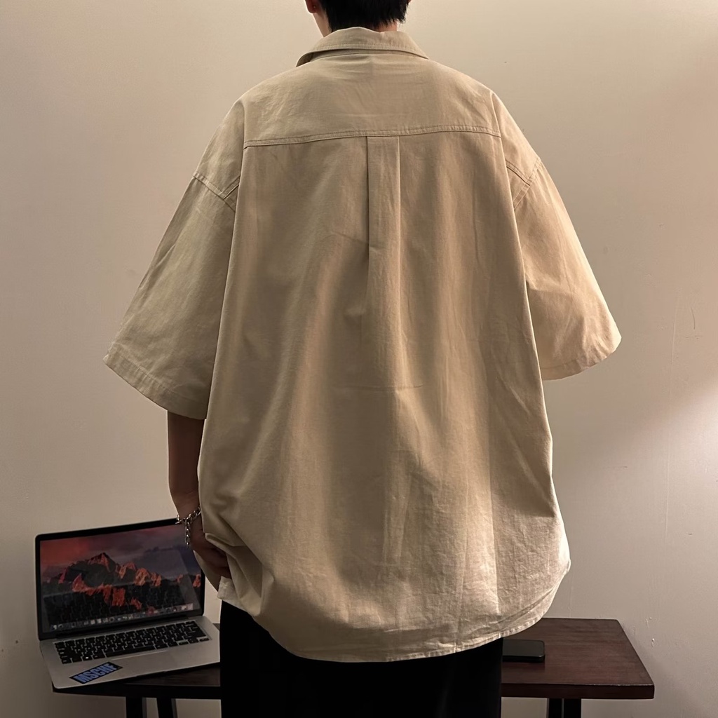 Áo Sơ Mi Ngắn Tay Phong Cách Hàn Quốc Mỏng Mát Cho Mùa Hè Dành Cho Nam Giới, Chất Liệu Cotton, Phong Cách Cổ Điển, Dễ Phối Đồ, Chất Lượng Cao