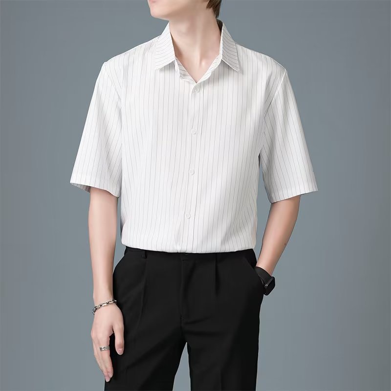 Áo Sơ Mi Lụa Mỏng In Họa Tiết Ngôi Sao Thời Trang Xuân Hè Cho Nam