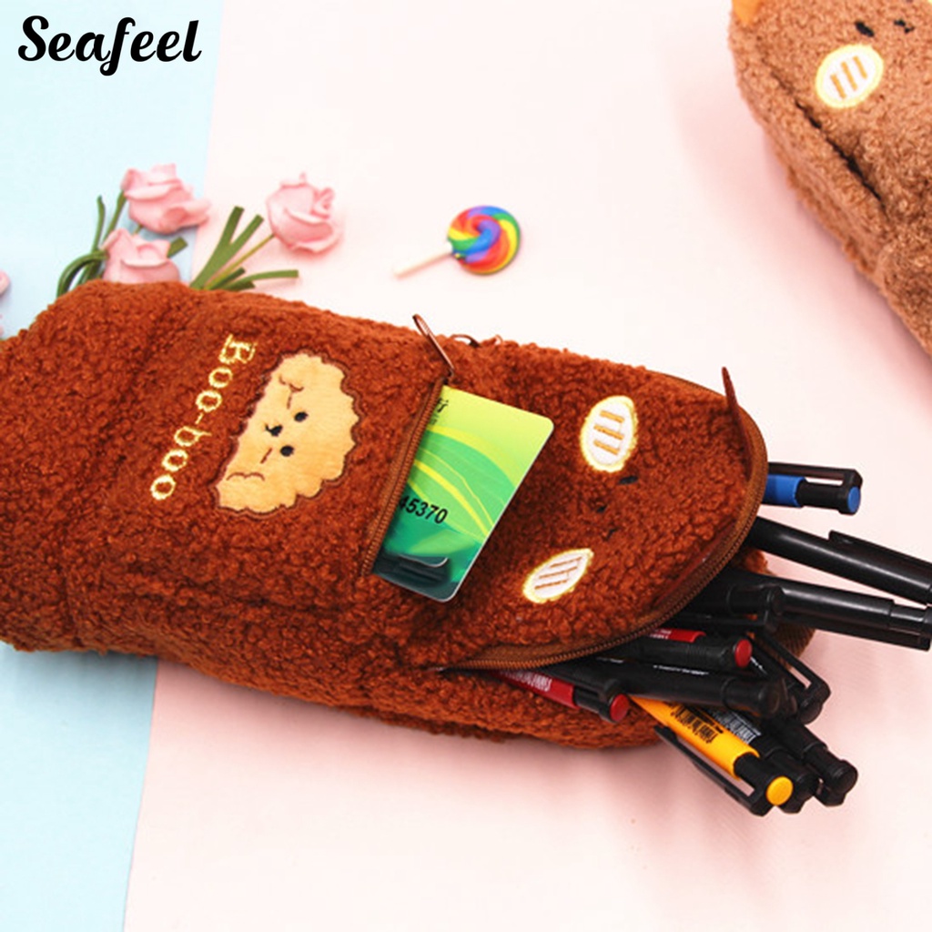 Túi Đựng Bút Lông Xù Chống Mòn Đa Năng Sức Chứa Lớn