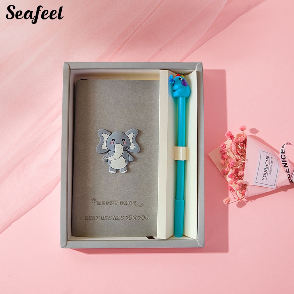 1 Bộ Sổ Tay 96 Trang 192 Trang Bìa Da Dày Dặn Họa Tiết Hoạt Hình Dễ Thương Kèm Bút Dành Cho Học Sinh