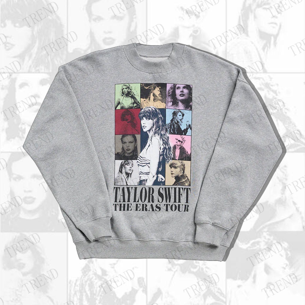 Áo Sweater Tay Dài Dáng Rộng In Poster Hình Taylor Swift Phong Cách Harajuku Đường Phố