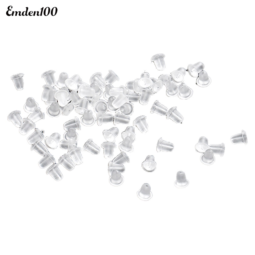 Set 100 Nút Chặn Bông Tai Bằng Nhựa Mềm