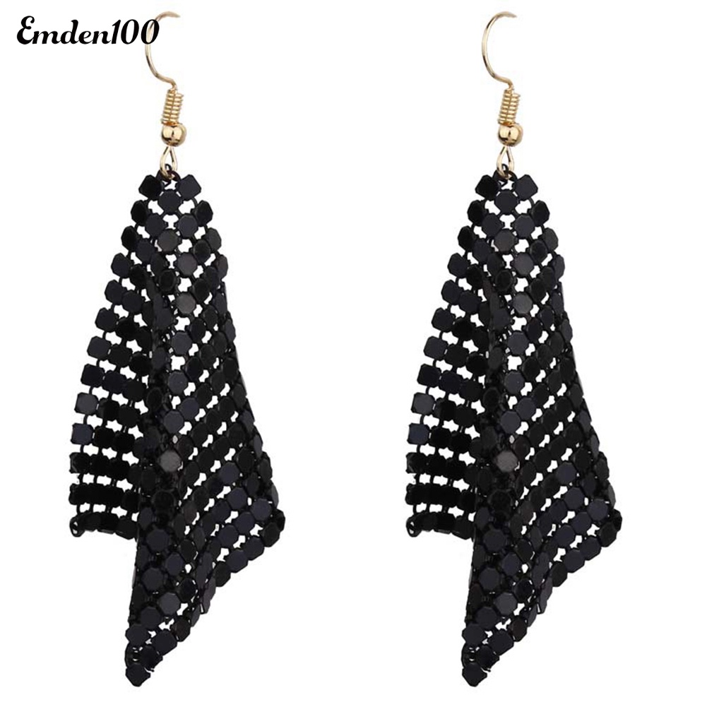 Đôi Khuyên Tai Dài Đính Kim Sa Thời Trang Cho Nữ