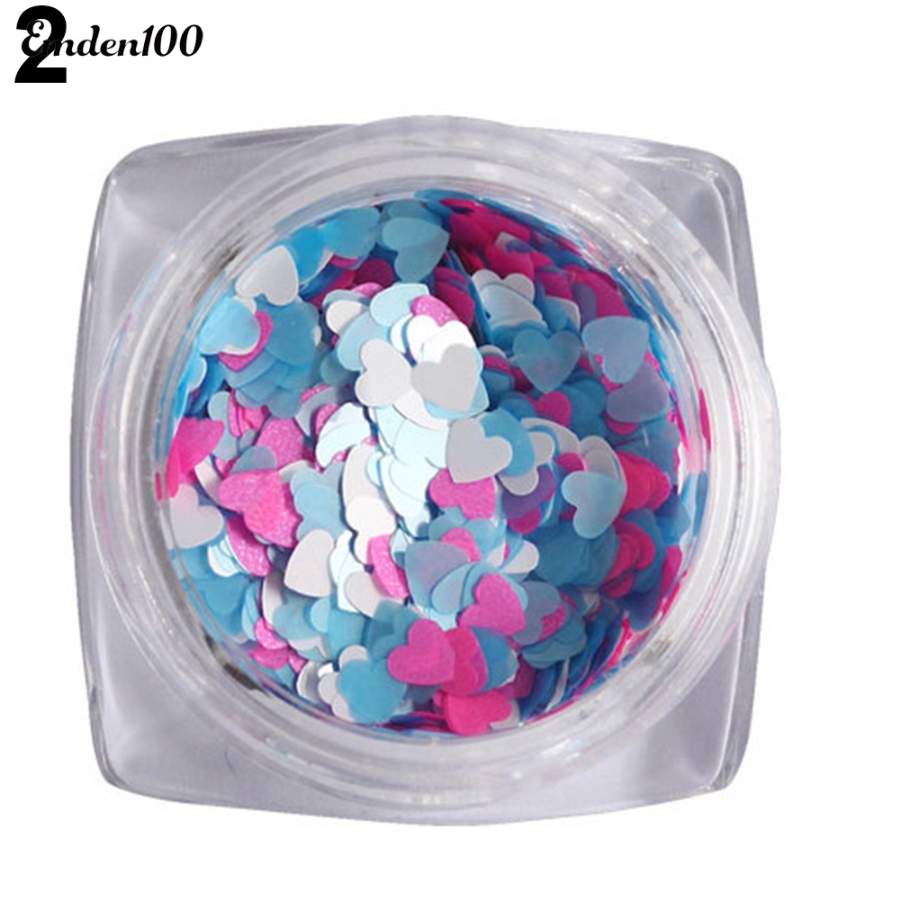 Hộp Hạt Kim Sa Hình Trái Tim Thời Trang Tự Trang Trí Móng Tay