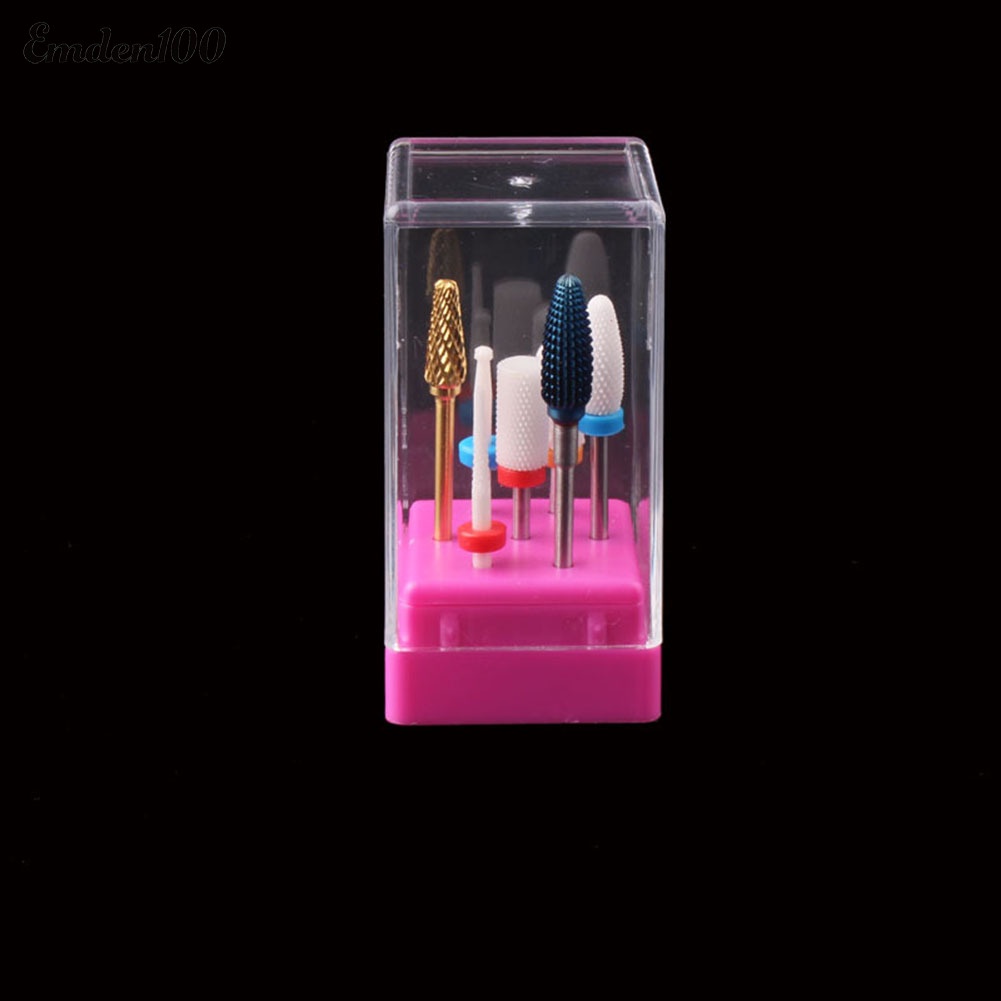 Hộp Đựng Đầu Mài Móng Tay 7 Lỗ Giá Đỡ