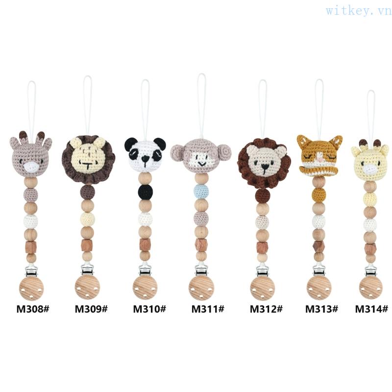 Dây Đeo Núm Vú Giả Chống Rơi Họa Tiết Hoạt Hình Cho Bé Sơ Sinh