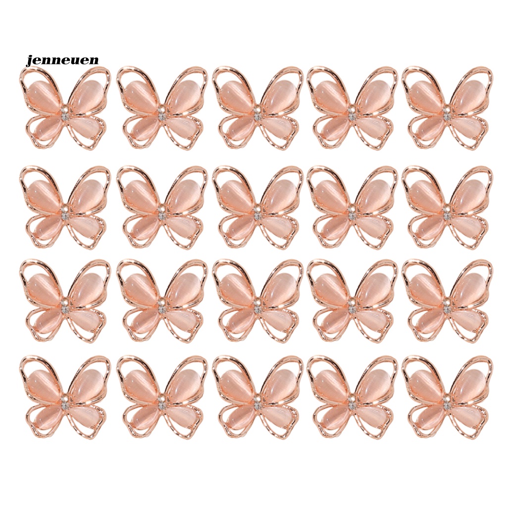 Set 20 Phụ Kiện Trang Trí Móng Tay Hình Bướm Nhiều Màu Sắc DIY