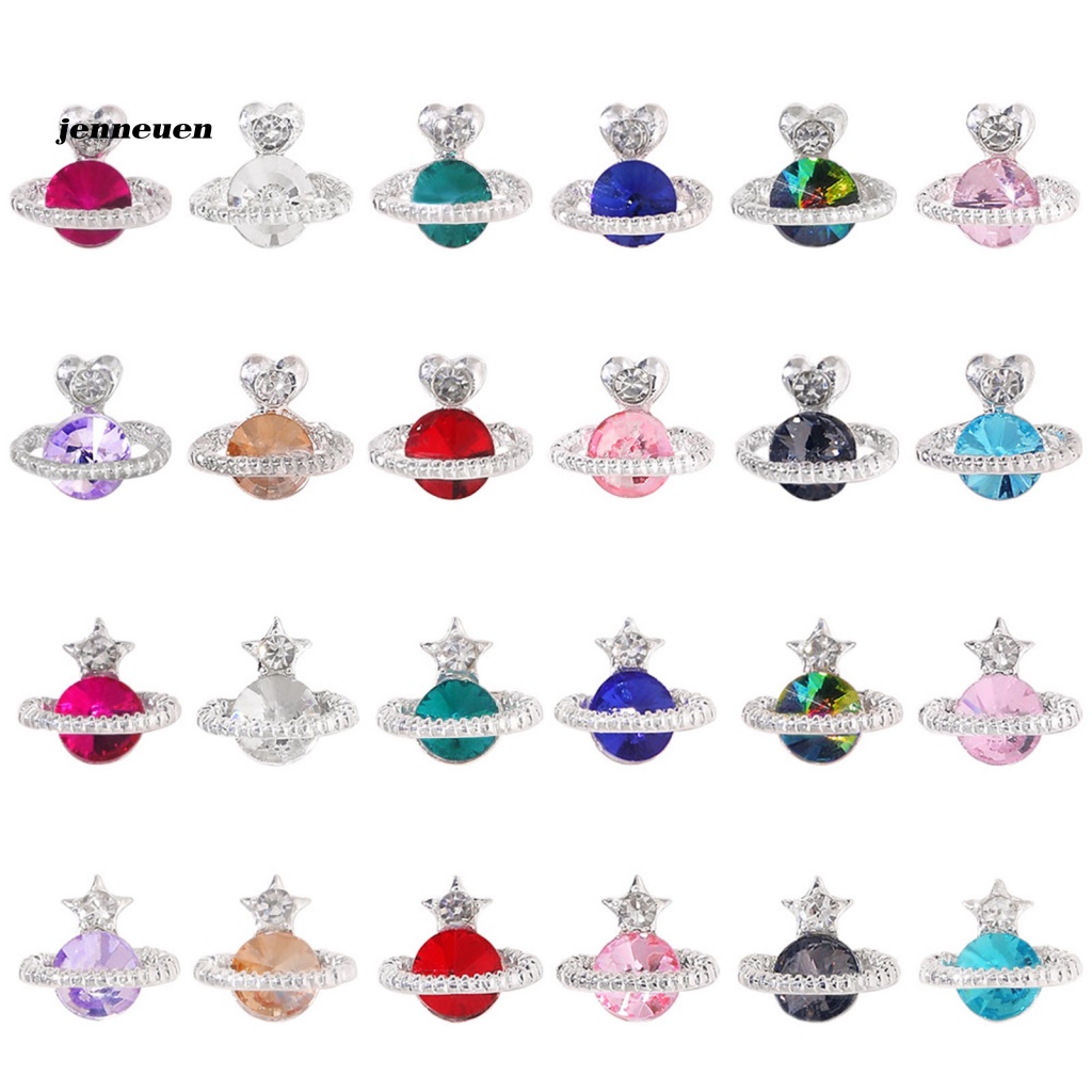 Set 10 Phụ Kiện Trang Trí Móng Tay Nghệ Thuật Bằng Hợp Kim Đính Đá Zircon Đẹp Mắt