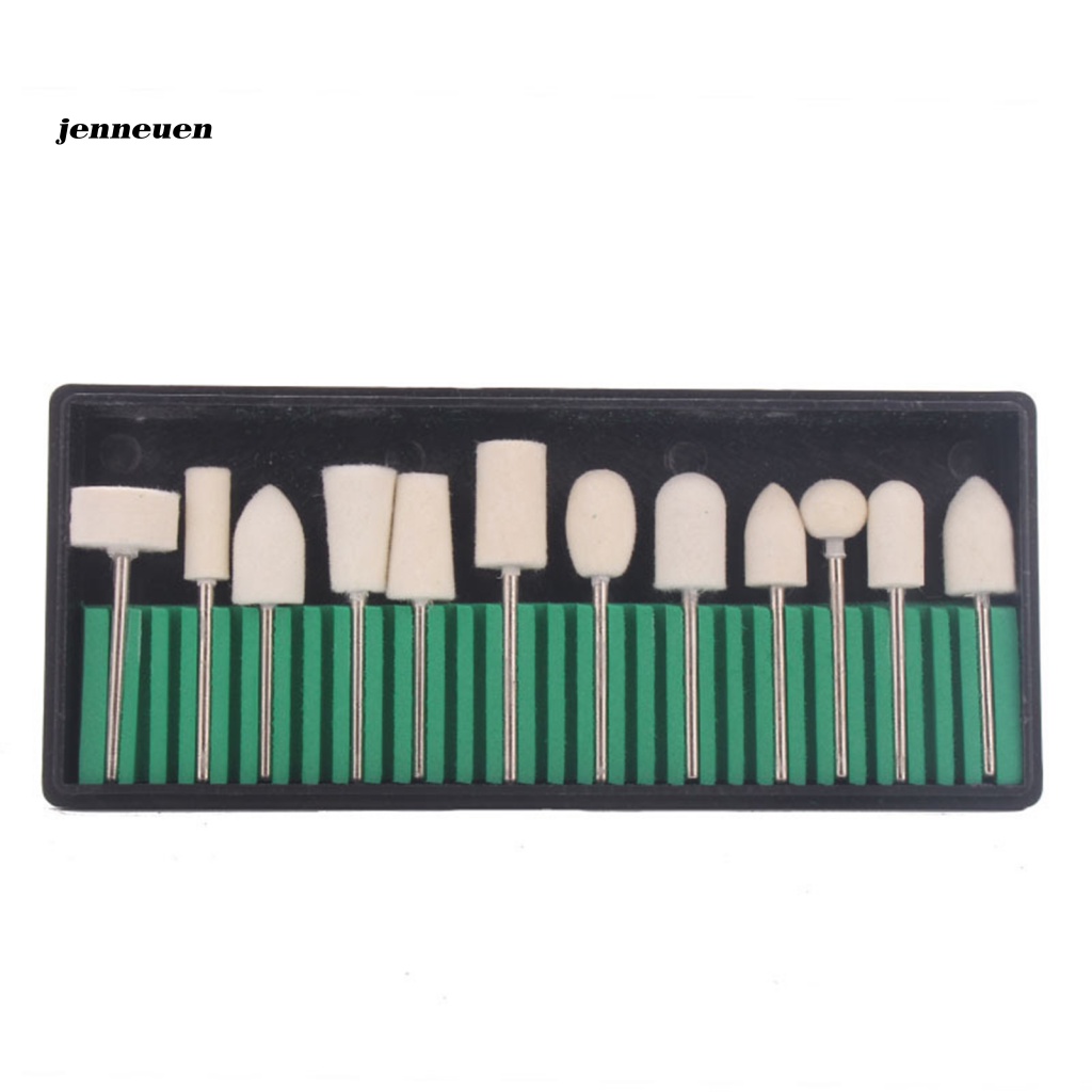 Set 12 Mũi Khoan Móng Tay Màu Trắng Không Cần Khoan