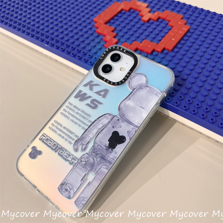 Ốp Điện Thoại Silicon Mềm Hình Kaws Màu Gradient Lấp Lánh Cho iPhone 14 13 12 11 Pro Max X XR Xs Max 6 7 8 Plus