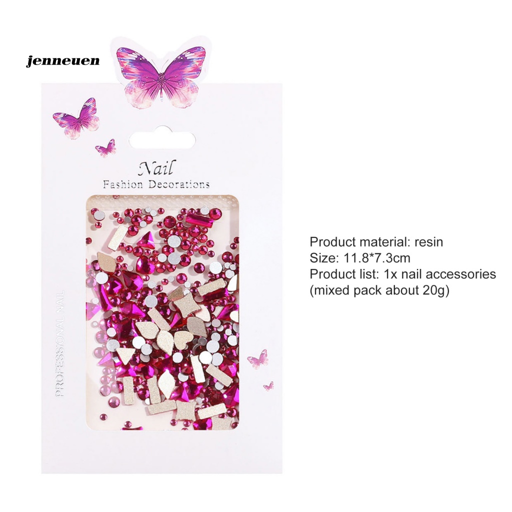 1 Túi Hạt Nhựa Resin Đính Trang Trí Móng Tay Độ Bóng Cao