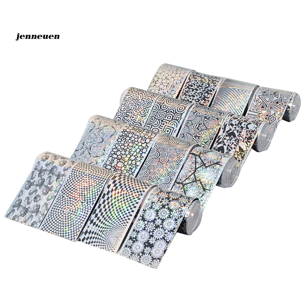 Set 16 Miếng Dán Lá Nhôm Trang Trí Móng Tay Nghệ Thuật DIY