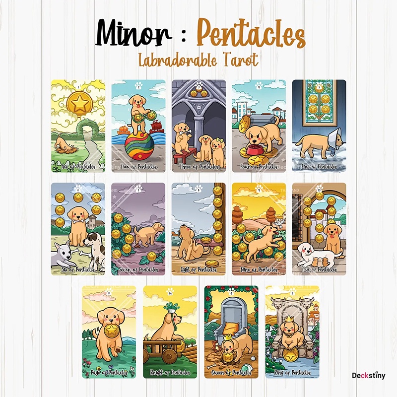 Labradorable Tarot Deck Pocket Size High Quality Fortune Telling Game Divination Beginner Tarot Learning