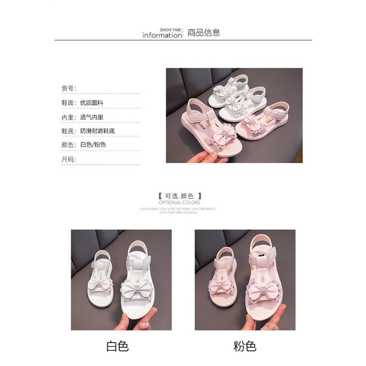 Giày Sandal Công Chúa Đế Mềm Thời Trang Mùa Hè 2023 Cho Bé Gái