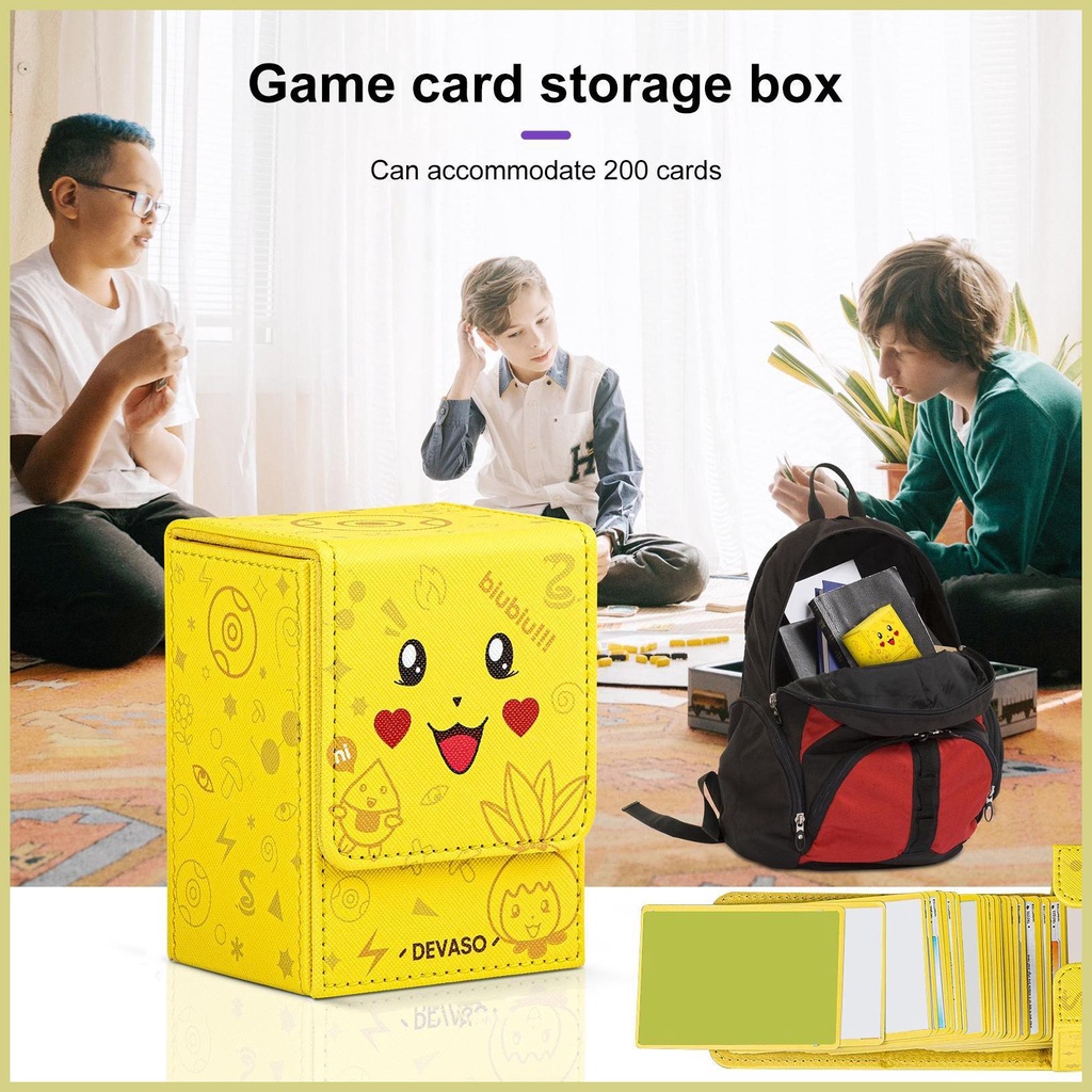 Hộp Đựng Thẻ Bài Tarot Bằng Da PU Khóa Nam Châm In Hoạt Hình Dễ Thương