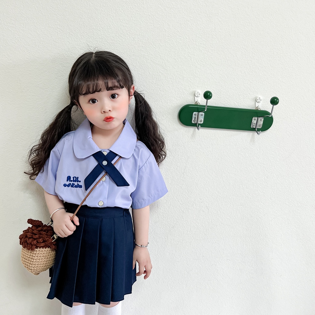 Bộ Đồng Phục Học Sinh Kiểu Thái Lan Thiết Kế Dễ Thương Cho Bé Gái