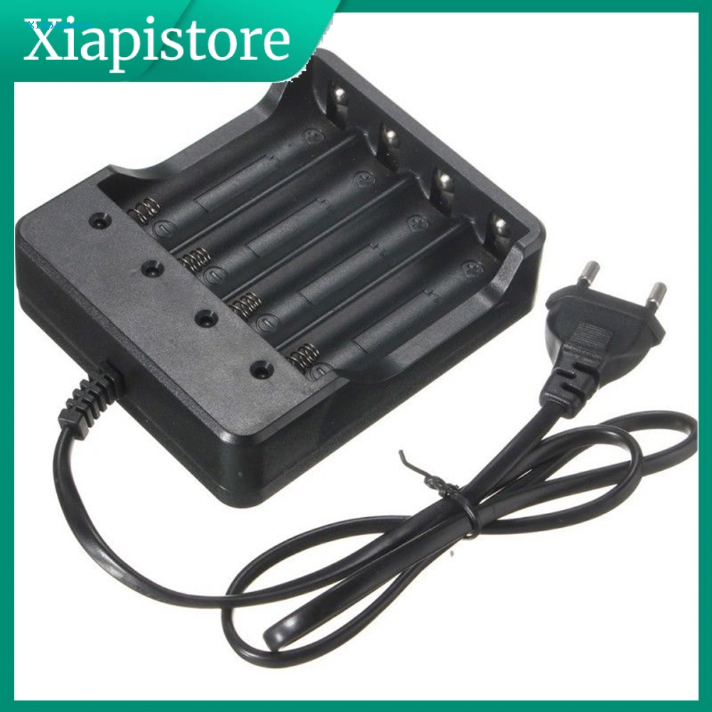 Cục Sạc Pin Li-ion EU AC Thông Minh 4 Ngăn 18650 Có Đèn LED Báo Hiệu