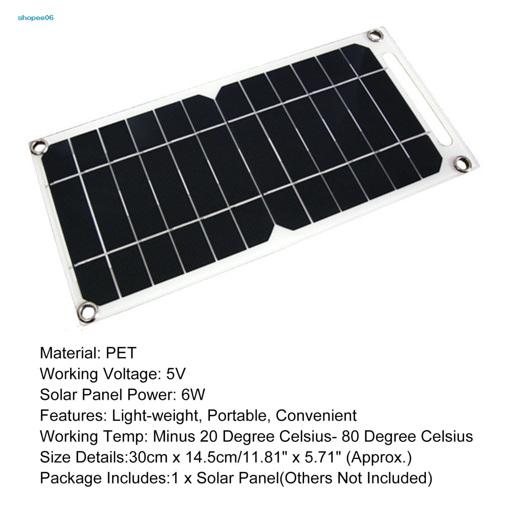 Tấm Pin Năng Lượng Mặt Trời PEMG Chống Thấm Nước Kèm Sạc USB 5V Hiệu Monocrystalline Chất Lượng Cao