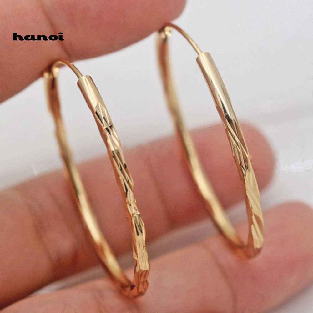 Khuyên Tai Tròn Kim Loại Đơn Giản Thời Trang Cho Nữ