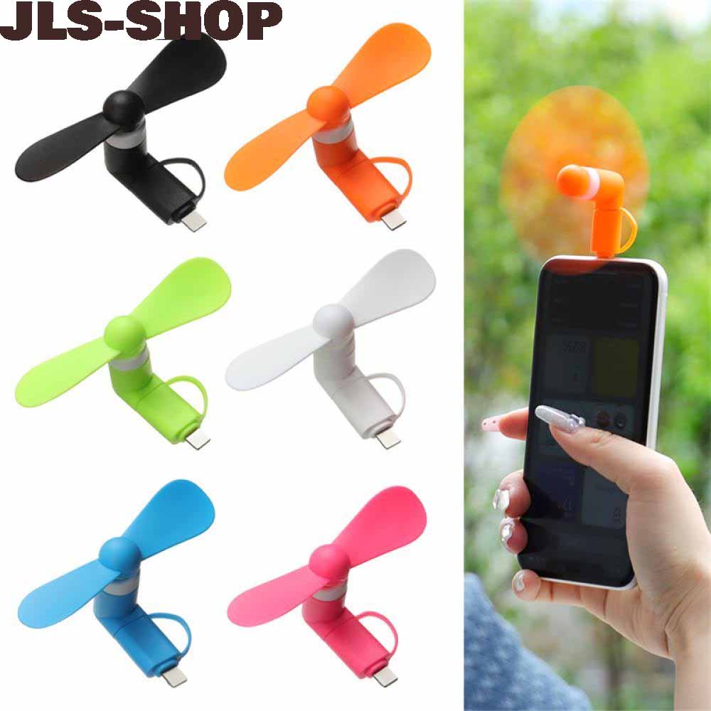 Quạt Mini Gắn Điện Thoại 2 Trong 1 Loại C A4J1