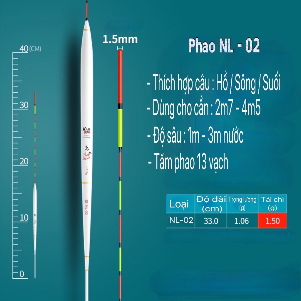 Phao câu đài Nano KAR  phao câu cá cao cấp chuyên cá rô siêu nhạy ANam-Fishing