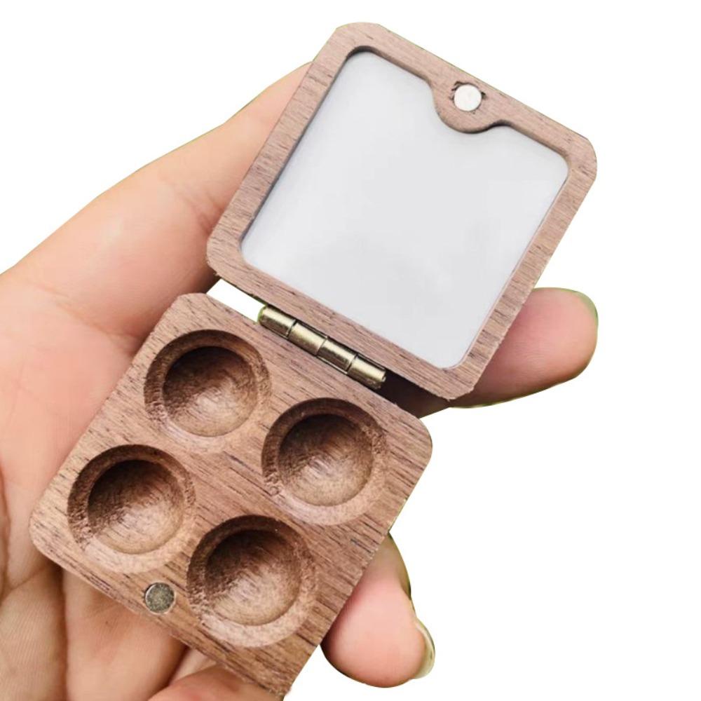 WAPKTY Hộp Màu Nước Bằng Gỗ mini Màu Đen Làm Thủ Công