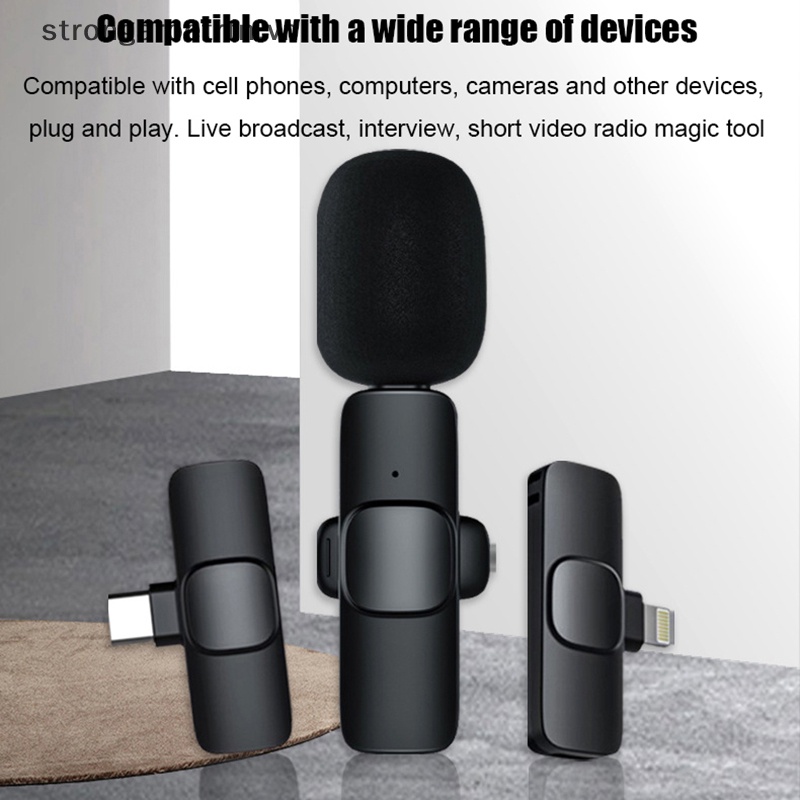 Micro Không Dây Mini Có Mic Loại C Dùng Để Ghi Âm Phát Sóng Trực Tiếp Cho Điện Thoại