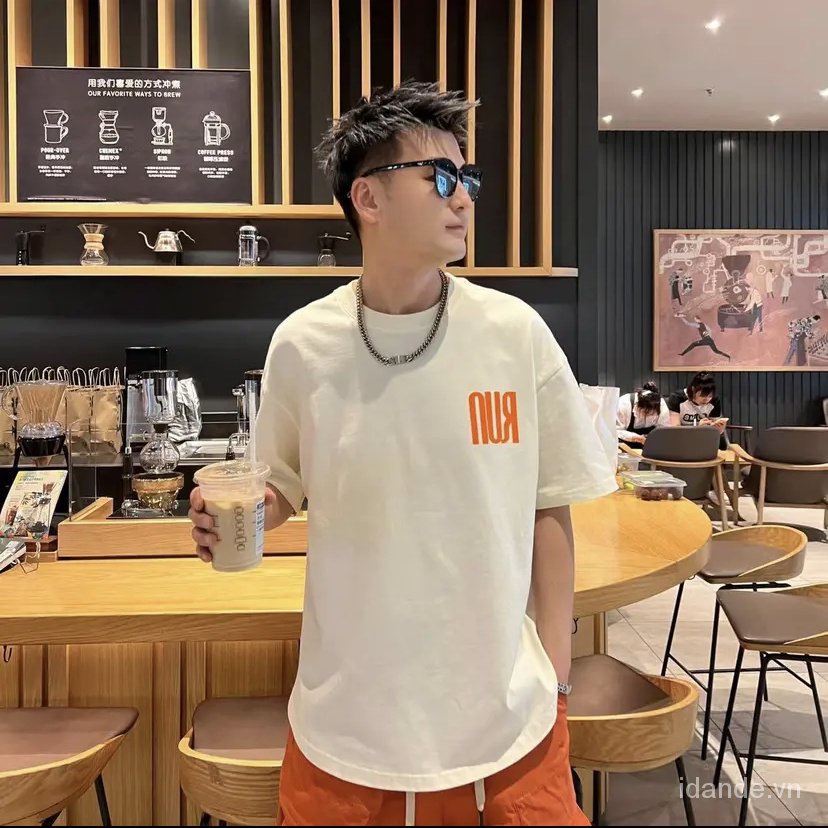 Áo Thun Tay Ngắn Dáng Rộng In Chữ Thời Trang 2023 Cho Cặp Đôi
