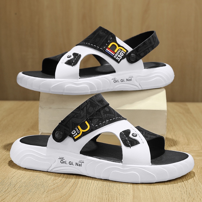 Dép văn phòng dép đen dép xốp Dép chống trượt dép nam đi núi Thời trang dép nam giày nam thoáng khí