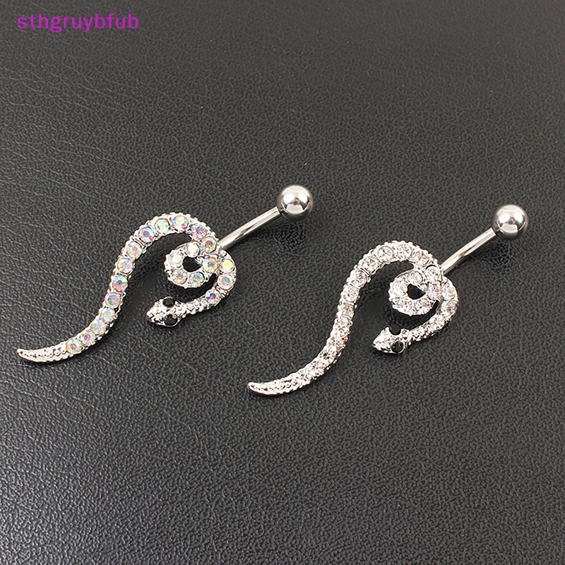 Sthb Khuyên Rốn Bằng Thép Không Gỉ Hình Rắn Đính Đá Pha Lê Gợi Cảm s VN