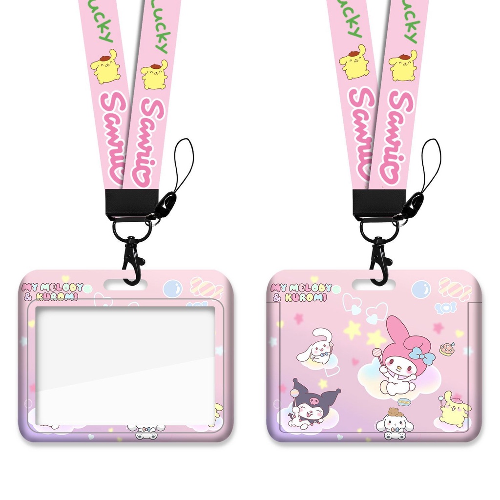 Ví Đựng Thẻ ID / Thẻ ID / Sinh Viên / Thẻ ID Họa Tiết Hoạt Hình Sanrio Dễ Thương Siêu Bền Kèm Móc Khóa Tiện Dụng Cho Học Sinh / Văn Phòng