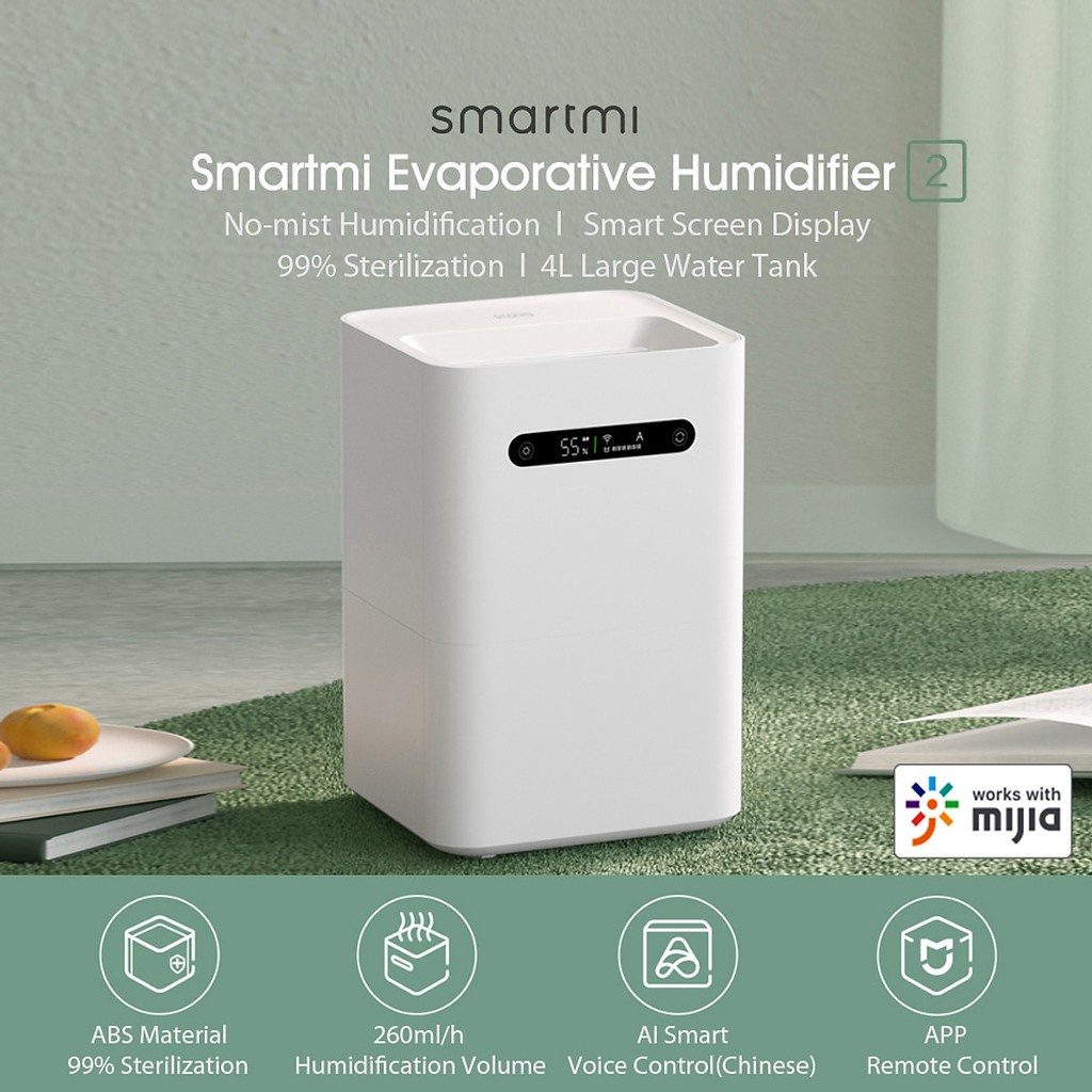 MÁY TẠO ĐỘ ẨM THÔNG MINH XIAOMI ZHIMI HUMIDIFIER 4L/Máy tạo độ ẩm hơi bay Xiaomi Mijia 2 CJSJSQ01XY(