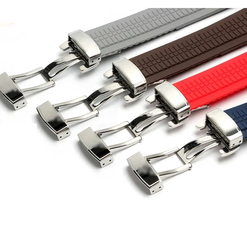 Dây Đeo Đồng Hồ Bằng Silicone Mềm Dày 21mm Khóa Bướm Cho PP 5164A 5167A 5168A