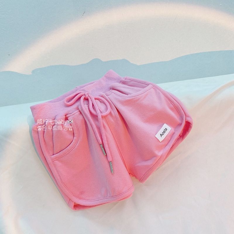 Quần đùi bé gái phong cách hàn quốc quần đùi thể thao đồng màu cho bé gái