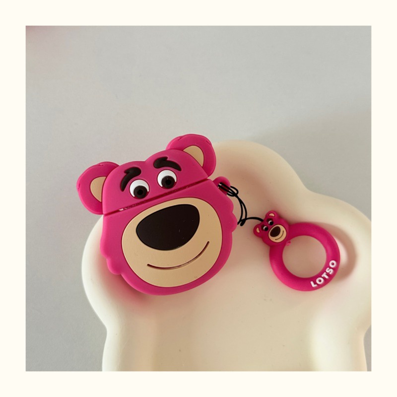 Vỏ Bảo Vệ Hộp Sạc Tai Nghe Airpods Pro 2 3 1 Bằng Silicon Mềm Hình Gấu Lotso Dễ Thương