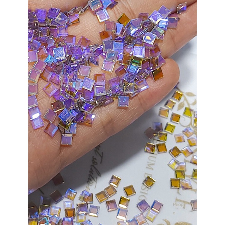 ⭐IN STOCK Tím Rock Crystal Nail Art Trang trí nâng cao móng tay Trang trí móng tay Nhiều lựa chọn Trang sức kim cương giả trang trí móng tay Hỗn hợp màu Trang trí móng tay ⭐cocomall12