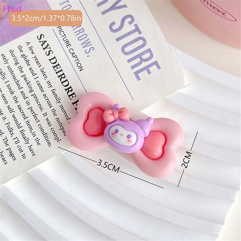 {Ffsd} Kẹp Tóc Mái Hiên Hình Nơ Trái Tim Đôi Sanrio Dễ Thương Sử Dụng Hàng Ngày * Bán Chạy