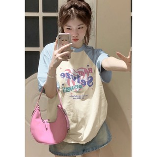 Áo thun NRVP 100% cotton tay ngắn dáng rộng thời trang Hàn Quốc cho nữ