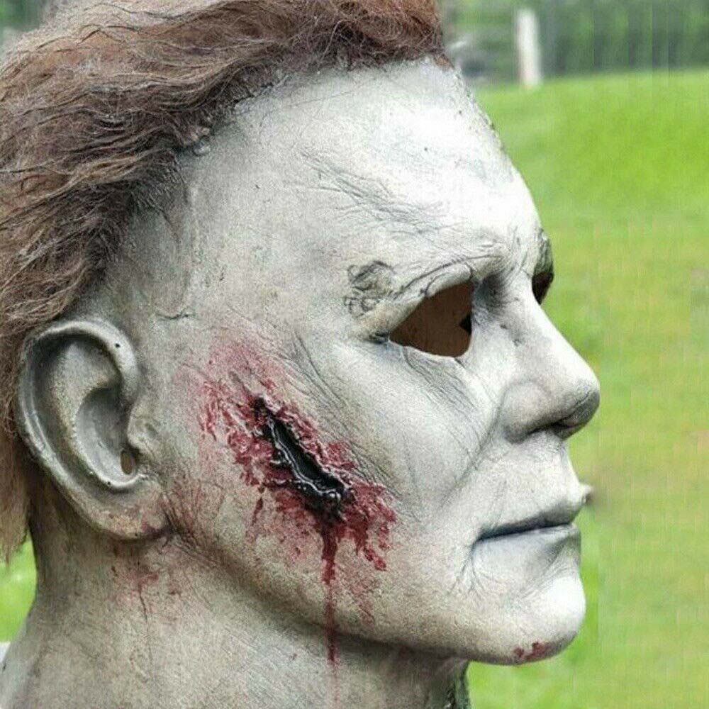 Michael Myers Halloween Full Latex Mask Hair Scary Horror Fancy Dress Costume