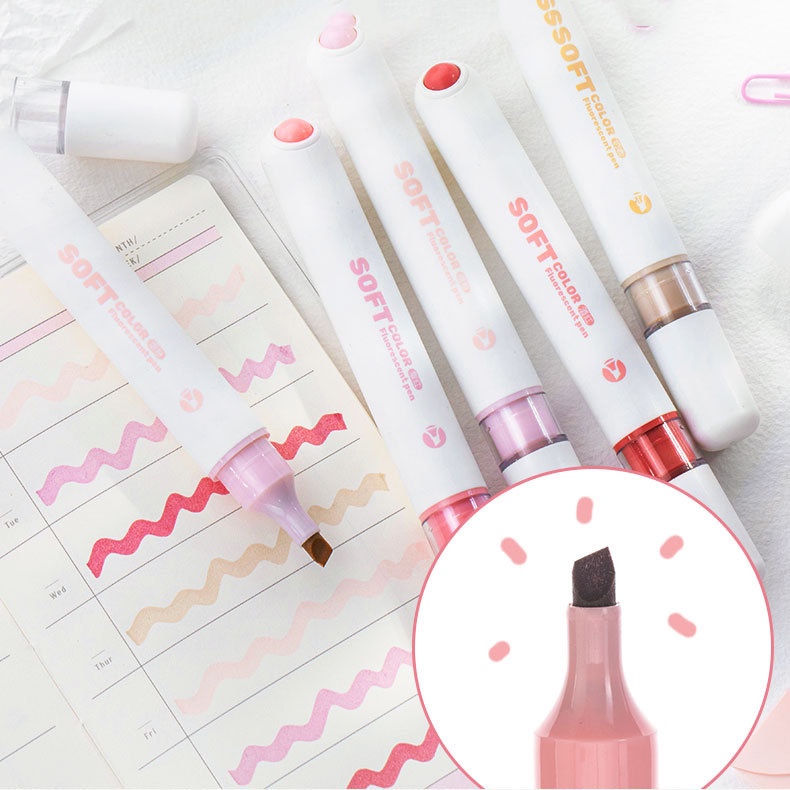 Set 6 Bút Highlight Pastel InMorning Bút Đánh Dấu Nhớ Dòng Nhiều Màu Dễ Thương