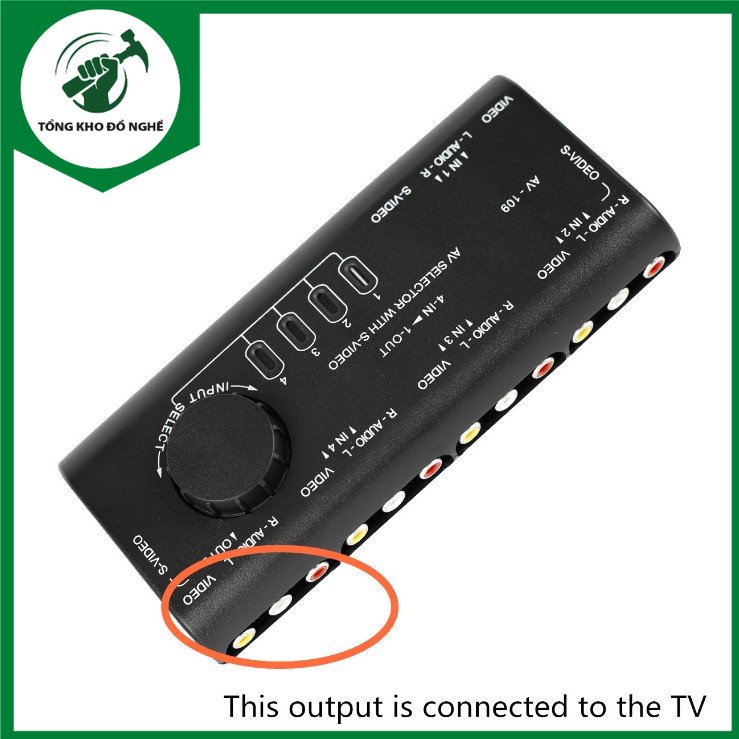 Bộ chuyển đổi AV audio and video switcher 4 in 1 out 4 in 1 out AV109 _ TKDN