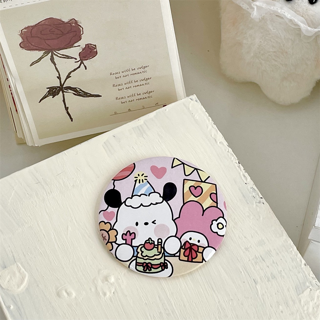 SANRIO Gương Trang Điểm Nhỏ Gọn Hình Kuromi Melody Cinnamoroll Dễ Thương H0299