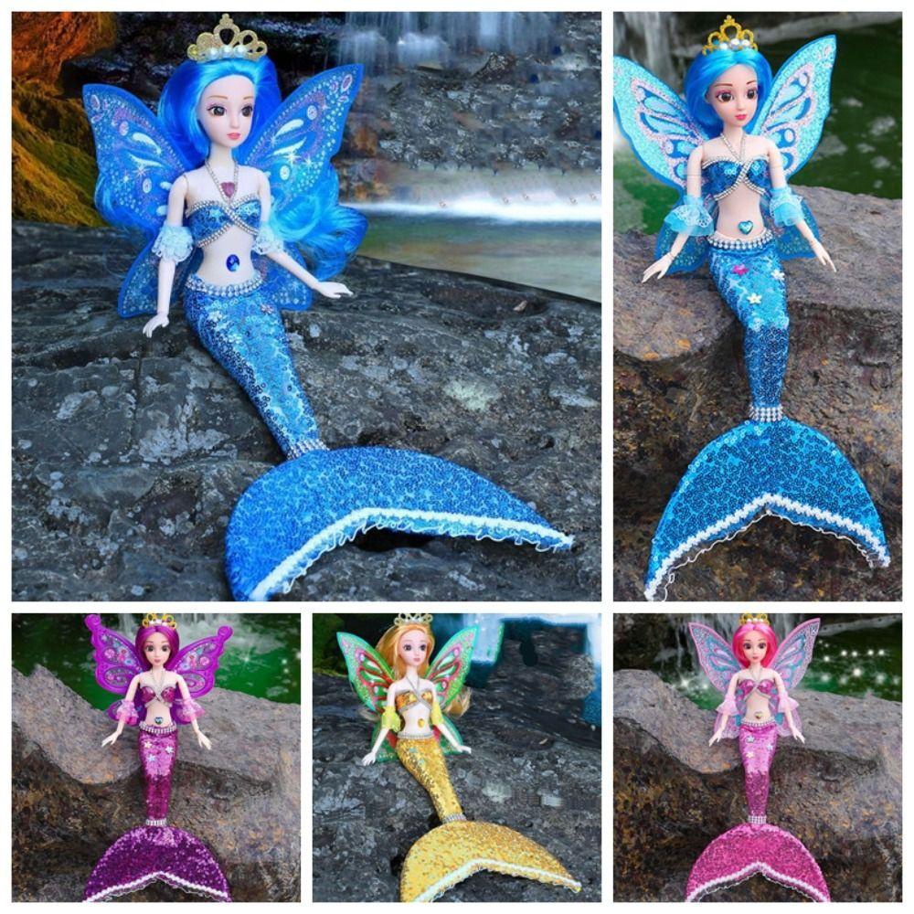 Daron1 Búp Bê Mặc Váy Đuôi Cá Đính Kim Sa Thân Thiện Với Môi Trường diy Với Môi Trường Có Cánh Nhiều Màu Lựa Chọn Cho Bé Gái