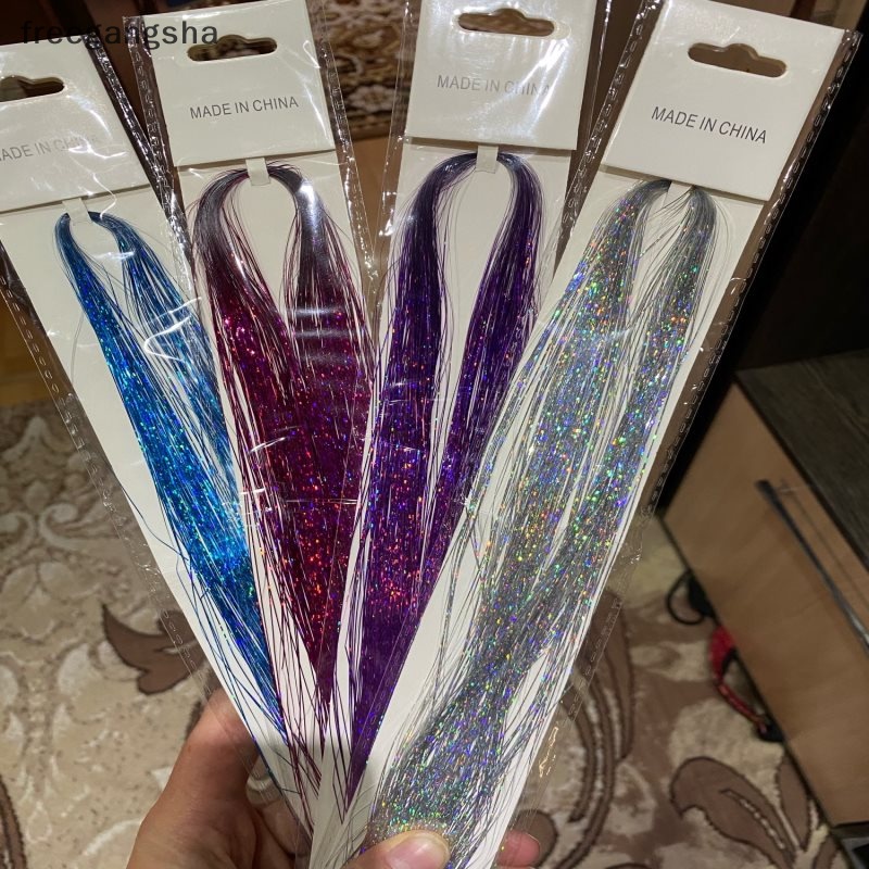 Bộ 200 Sợi Kim Tuyến Lấp Lánh 90cm Dùng Nối Tóc Phong Cách Hippie