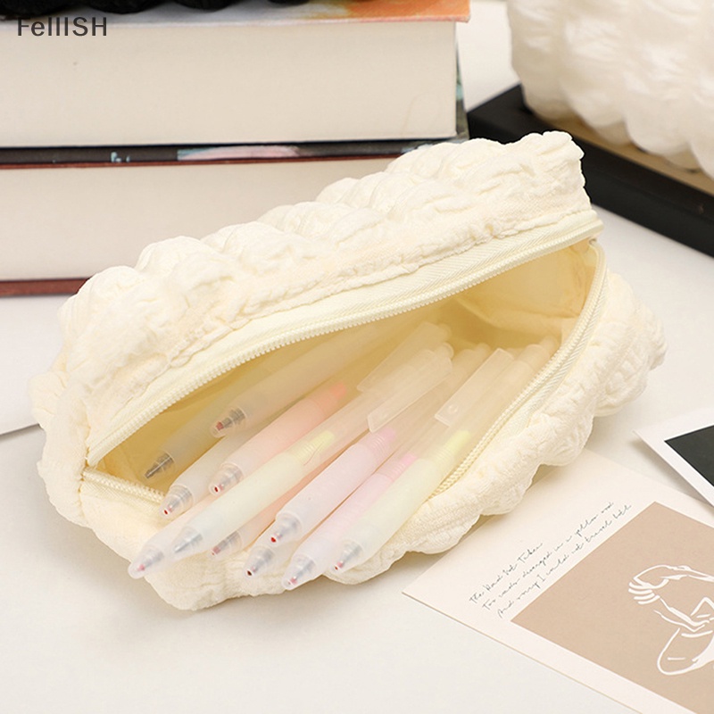 Túi Đựng Bút / Đồ Trang Điểm Bằng Vải Bông Dễ Thương Có Khóa Kéo 439br