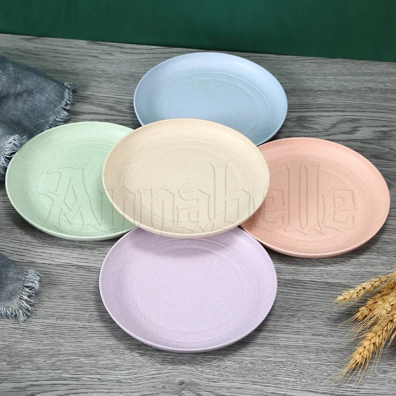Đĩa Tròn Bằng Chất Liệu Lúa Mạch Dày Dặn Không Vỡ Dùng Đựng Bánh Kẹo Trái Cây / Salad