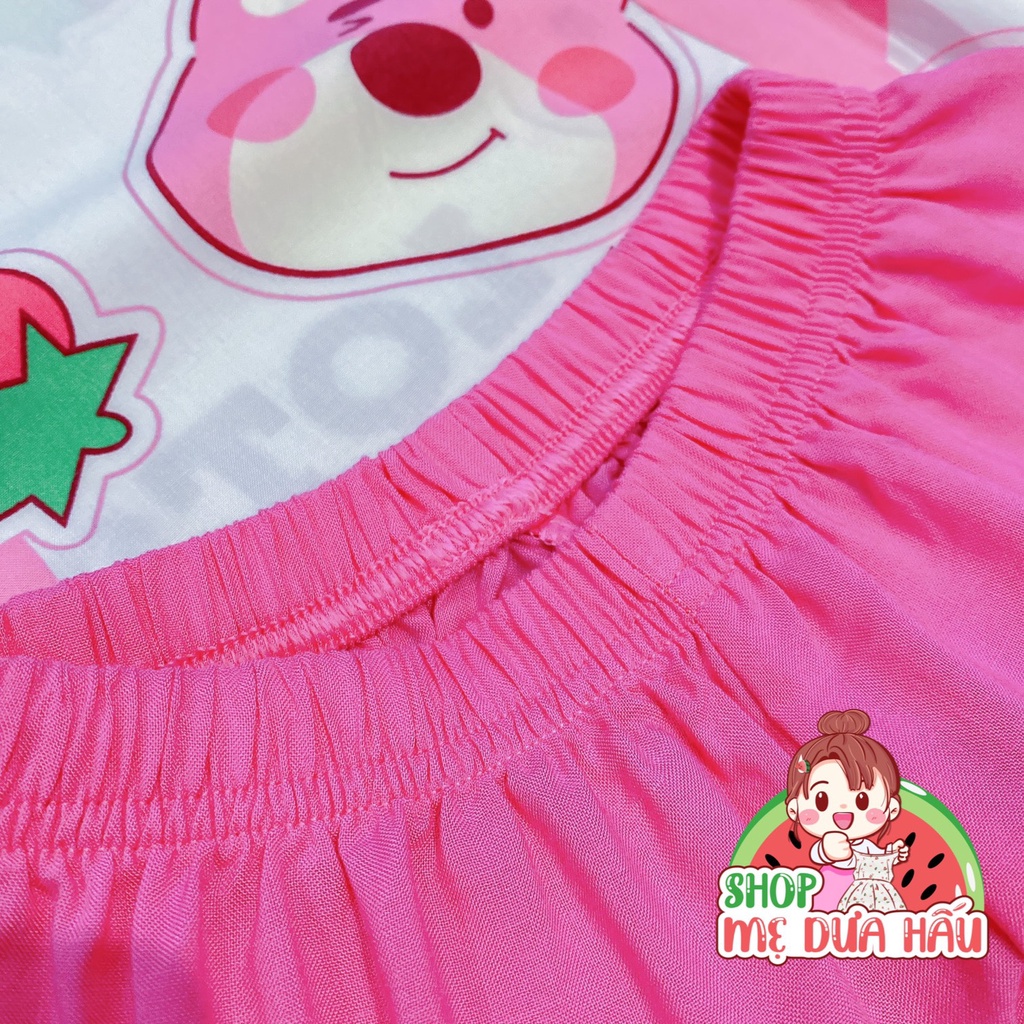 Đồ tole bé gái, bộ lanh mặc nhà quần ngắn dáng babydoll xinh xắn 11-50kg - Shop mẹ dưa hấu